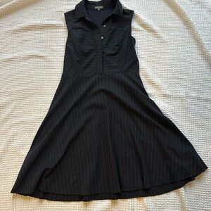 Vince Camuto Black Sleeveless Pinstripe Dress - size 4